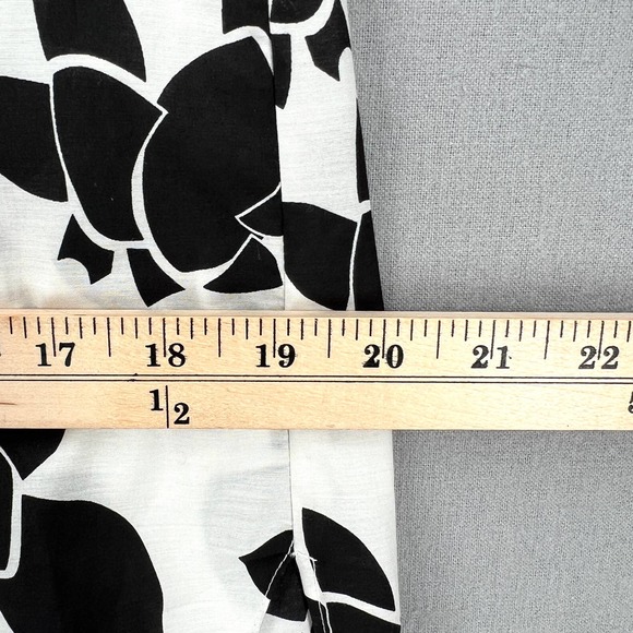 THAKOON ADDITION Tunic Womens 0 White Black Cotton Silk Voile 3/4 sleeve - Picture 13 of 15